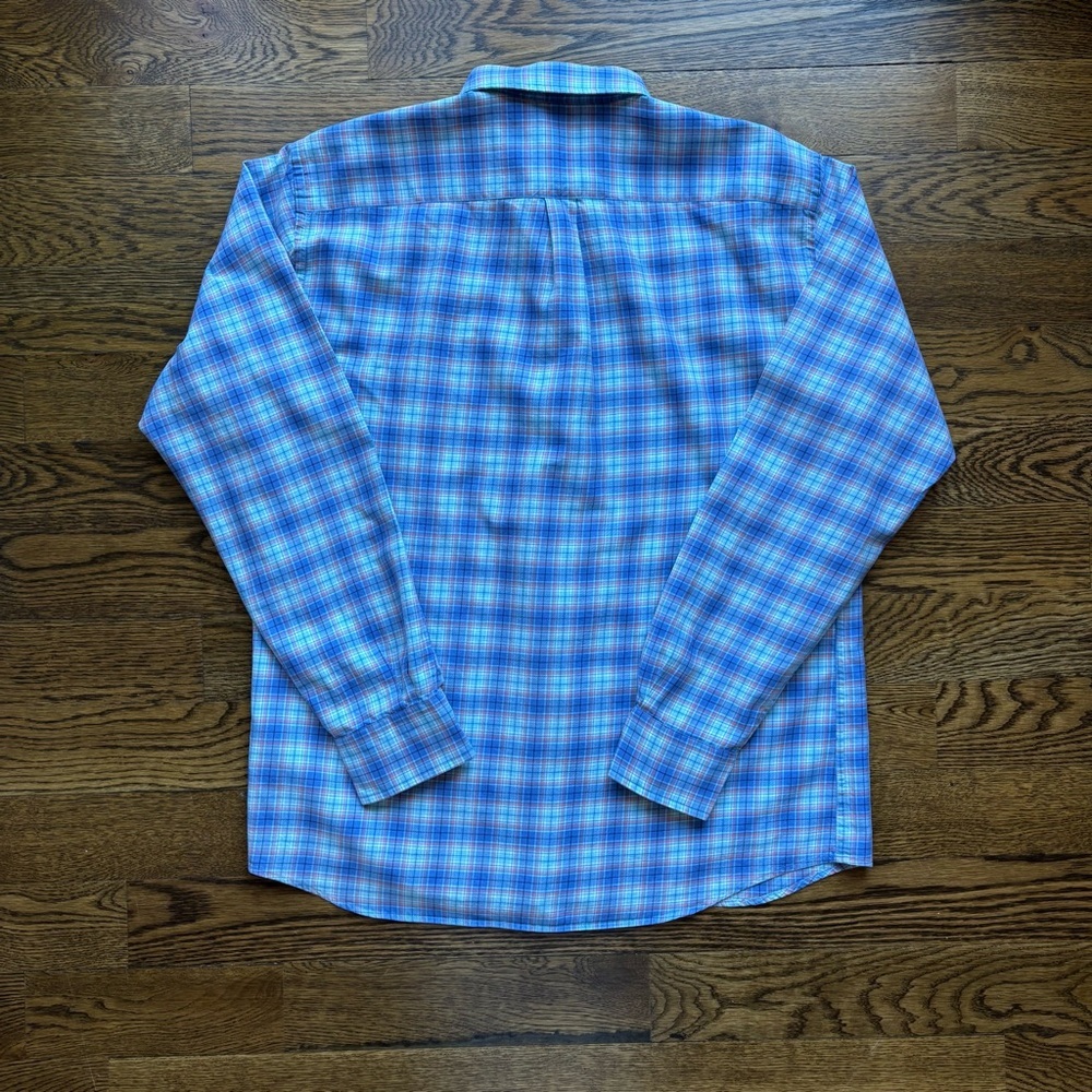 Peter Millar Blue Plaid Button Down Shirt | Men’s Large | Classic Fit - Picture 5 of 5
